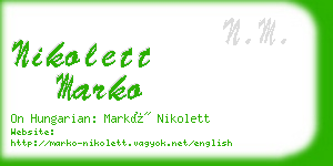 nikolett marko business card